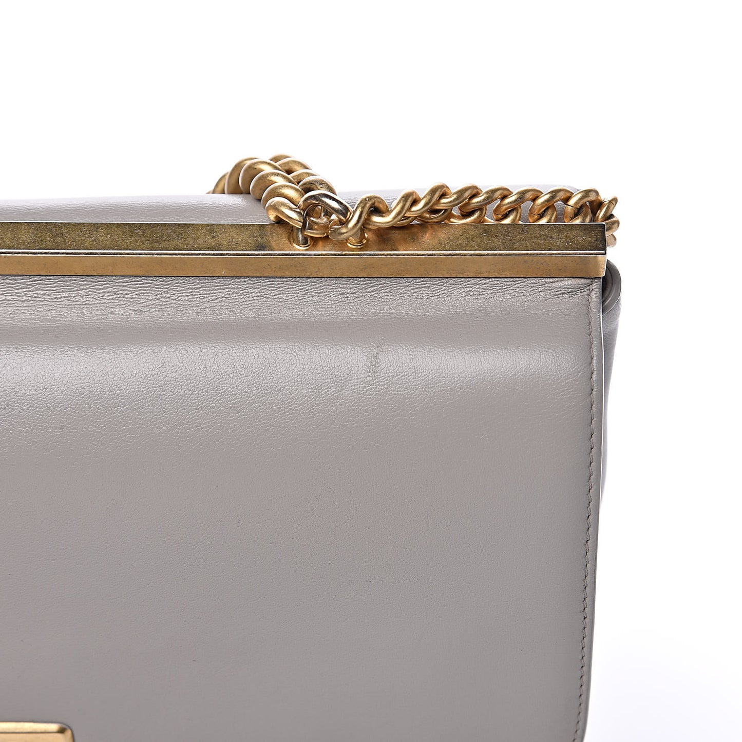 Lambskin Quilted Medium Coco Lux Flap Grey
