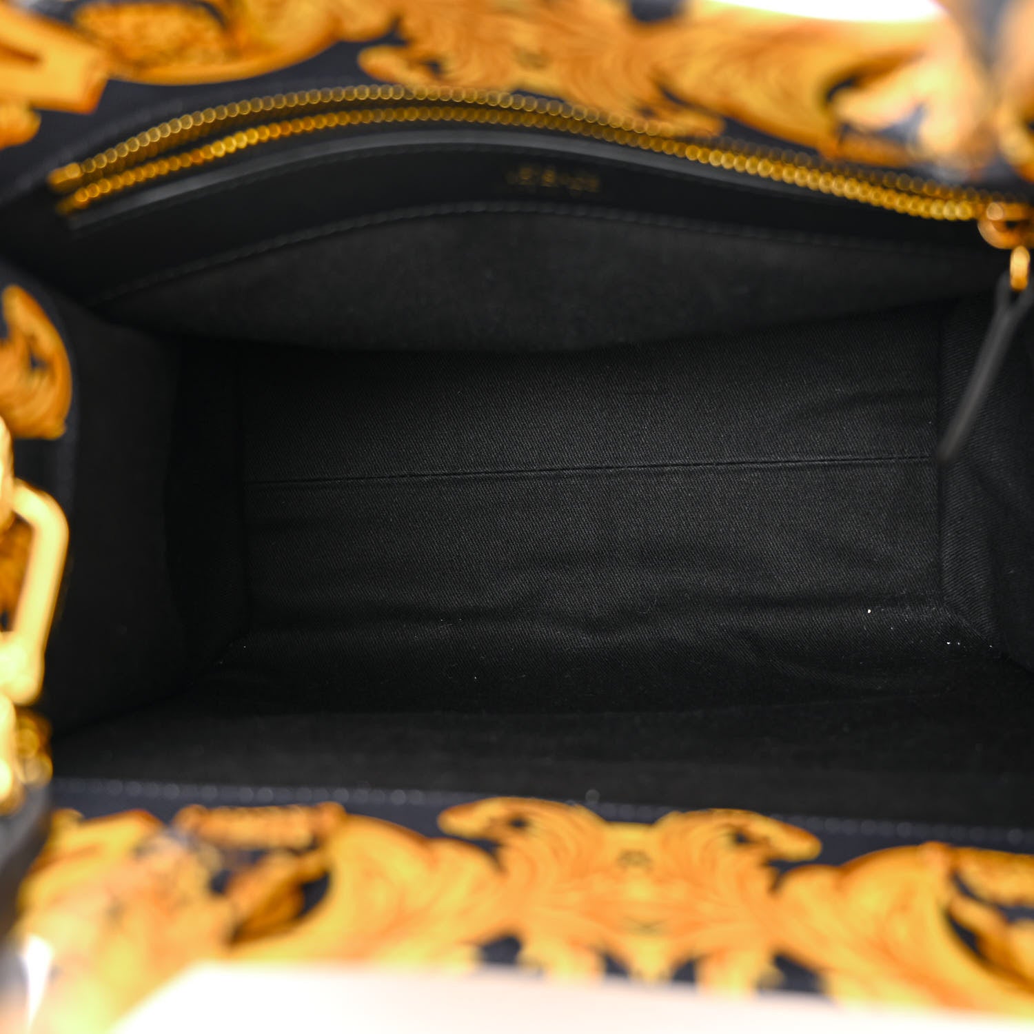 Versace Canvas Baroque Print Medusa Small Tote Black 5 of 9