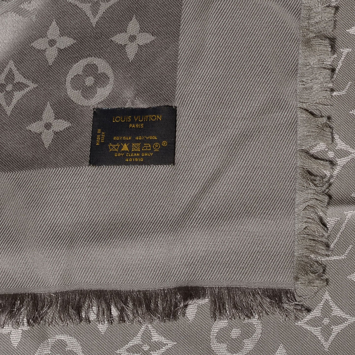 Silk Wool Monogram Shawl Verone