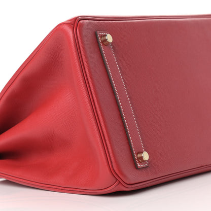 Hermes Epsom Candy Birkin 35 Rouge Casaque Bleu Thalassa 9 of 16