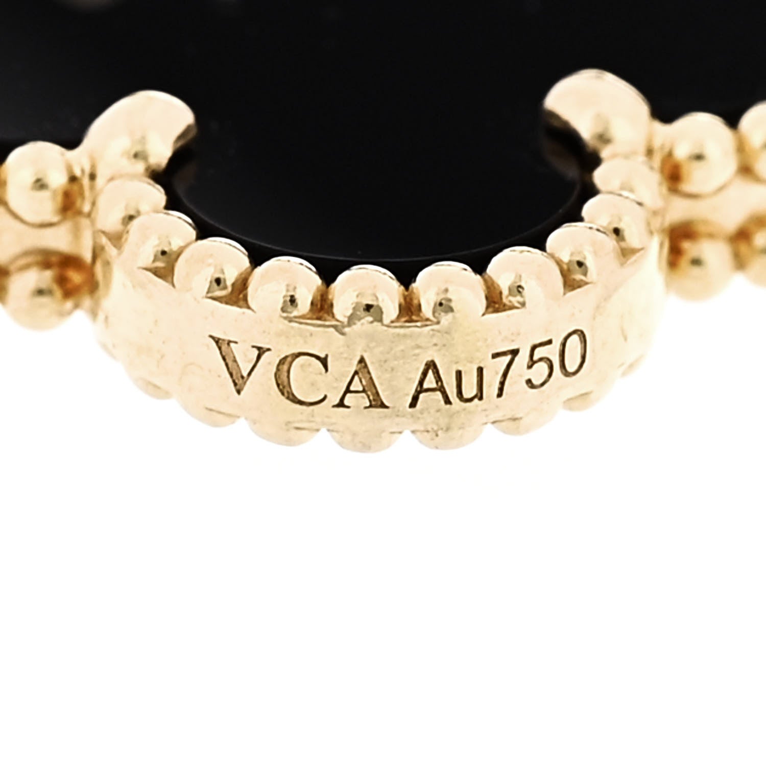 Van Cleef & Arpels 18K Yellow Gold Black Onyx 5 Motifs Vintage Alhambra Bracelet 4 of 5