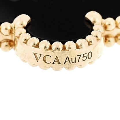 Van Cleef & Arpels 18K Yellow Gold Black Onyx 5 Motifs Vintage Alhambra Bracelet 4 of 5