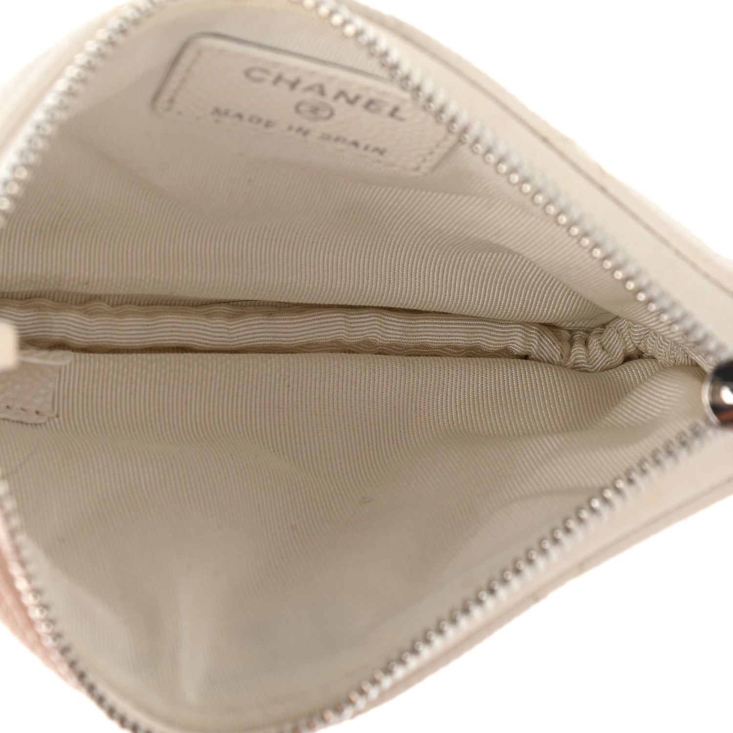 Chanel Caviar Quilted Small Cosmetic Case White 5 of 7