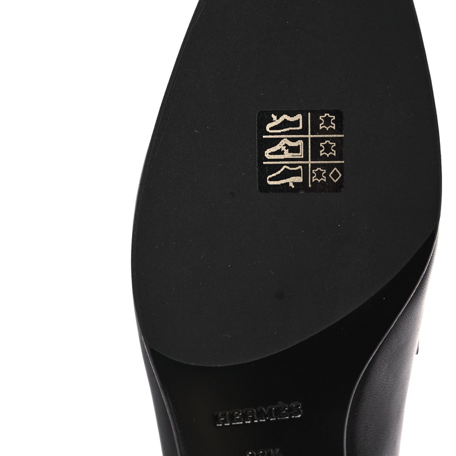 Hermes Goatskin Womens Royal Loafers 38.5 Black 9 of 10