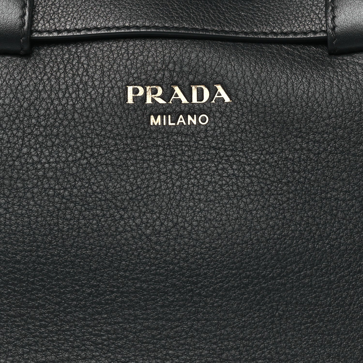 Prada Soft Grain Calfskin Small Double Belt Tote Black 7 of 9