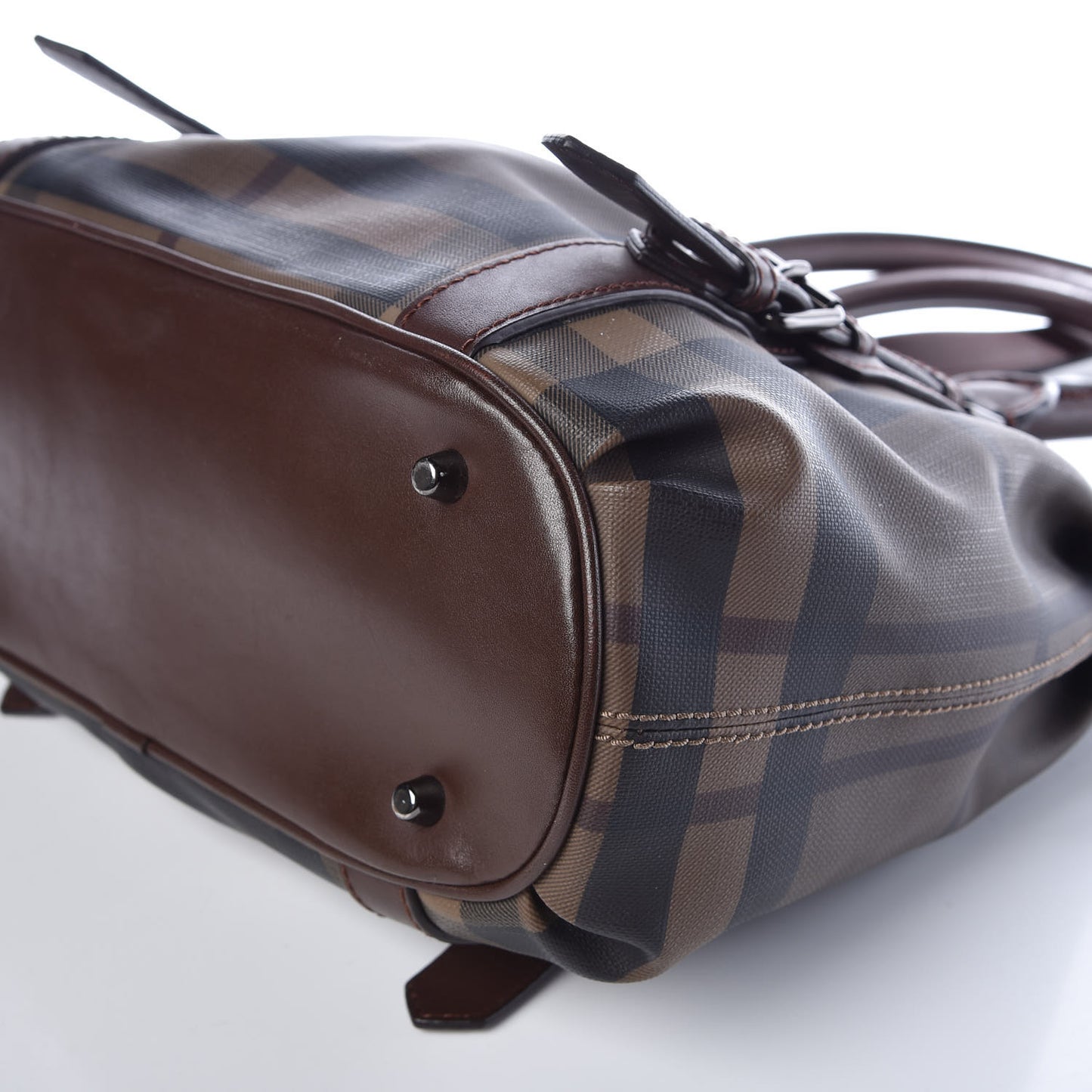 Smoked Check Small Northfield Tote Dark Tan