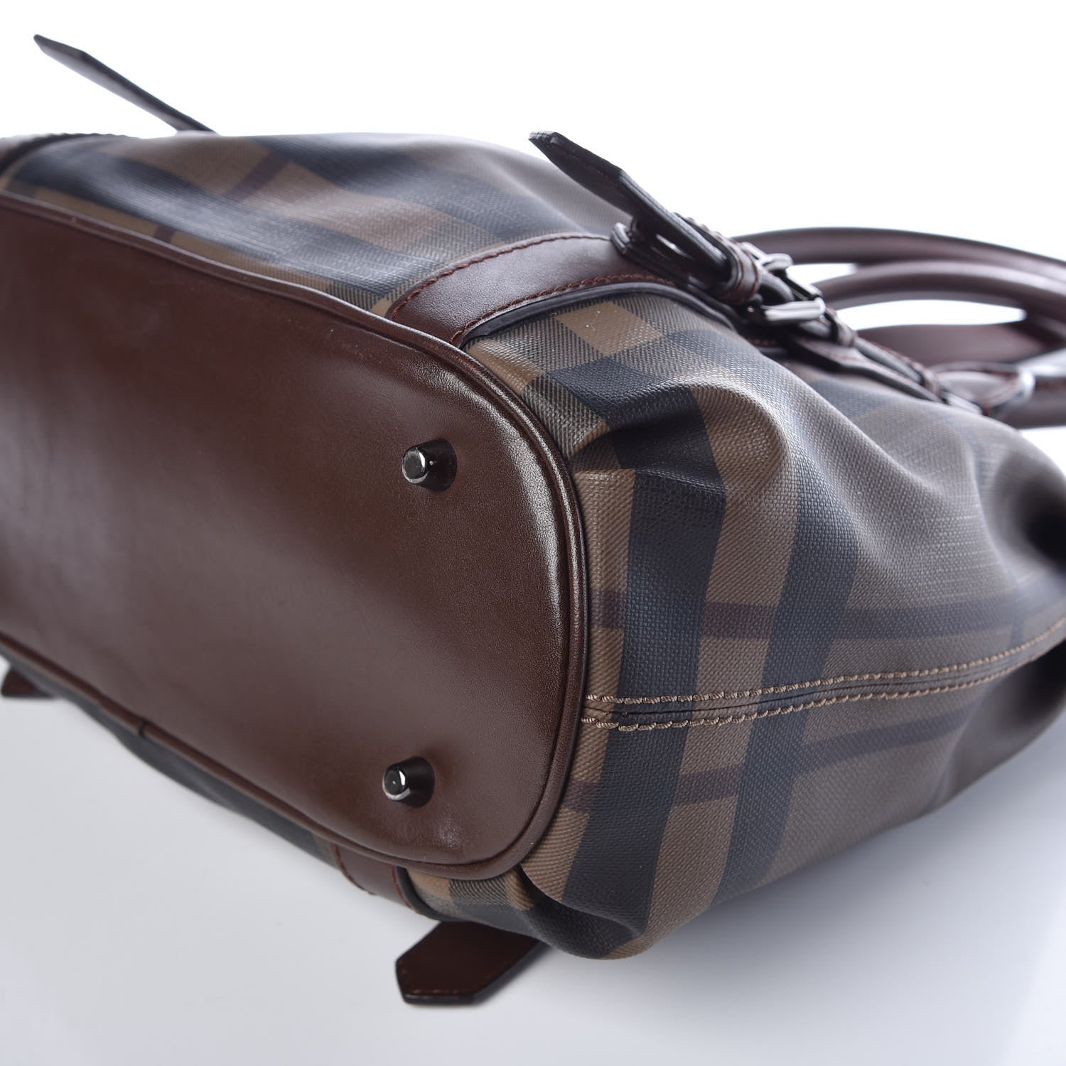 Burberry Smoked Check Small Northfield Tote Dark Tan 11 of 12
