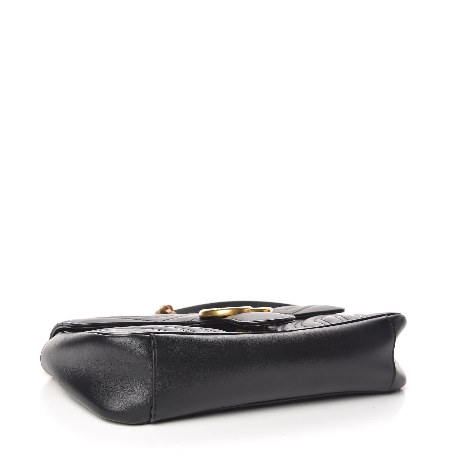 Gucci Calfskin Matelasse Small GG Marmont Shoulder Bag Black 4 of 10