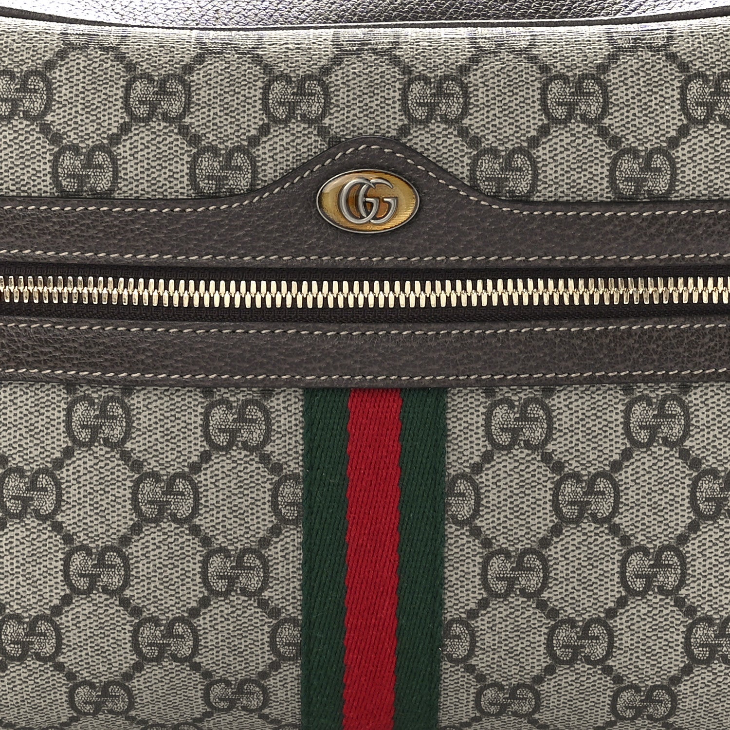 Gucci GG Supreme Monogram Web Small Ophidia Shoulder Bag Brown 9 of 12
