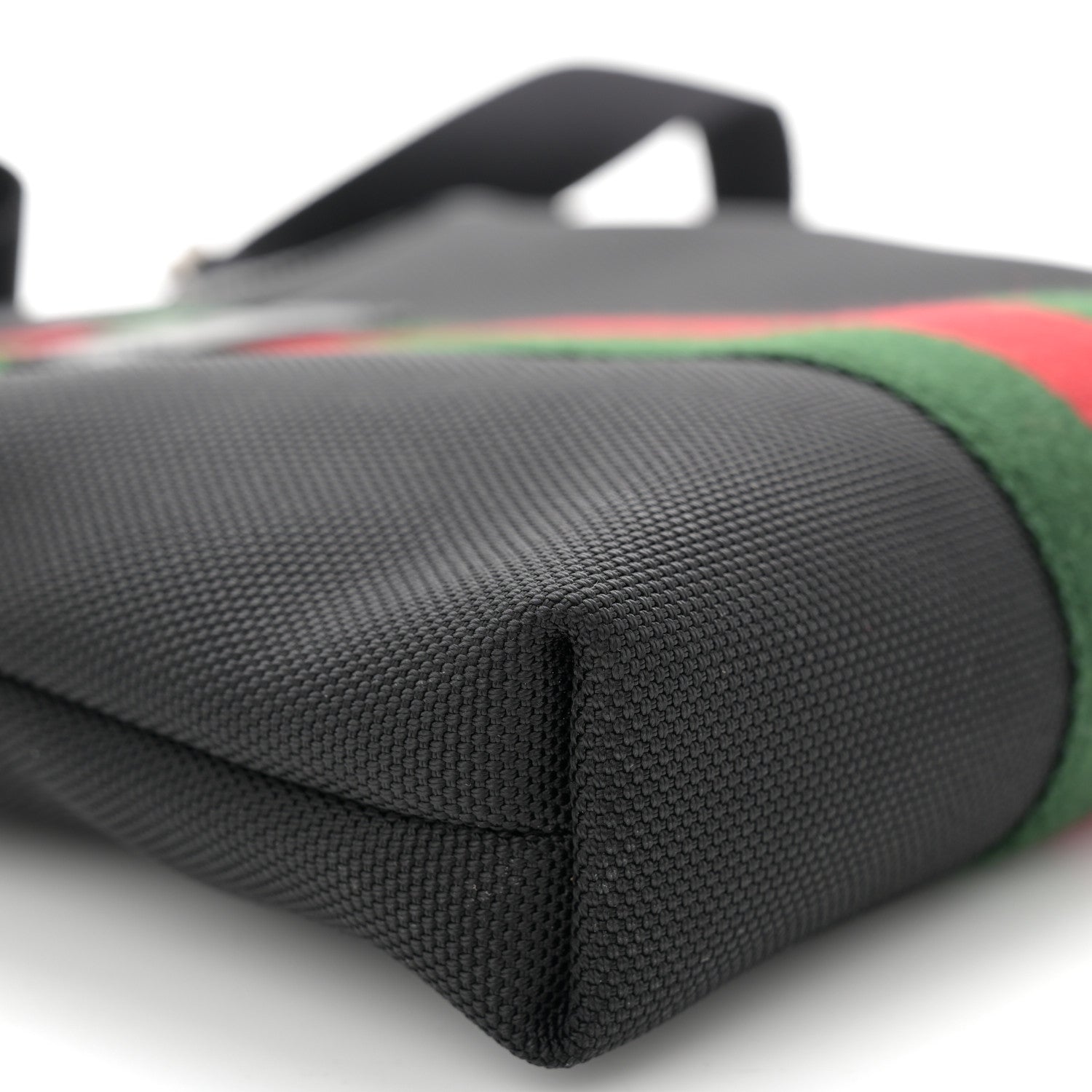 Gucci Techno Canvas Selleria Calfskin Web Small Flat Messenger Bag Black 9 of 11