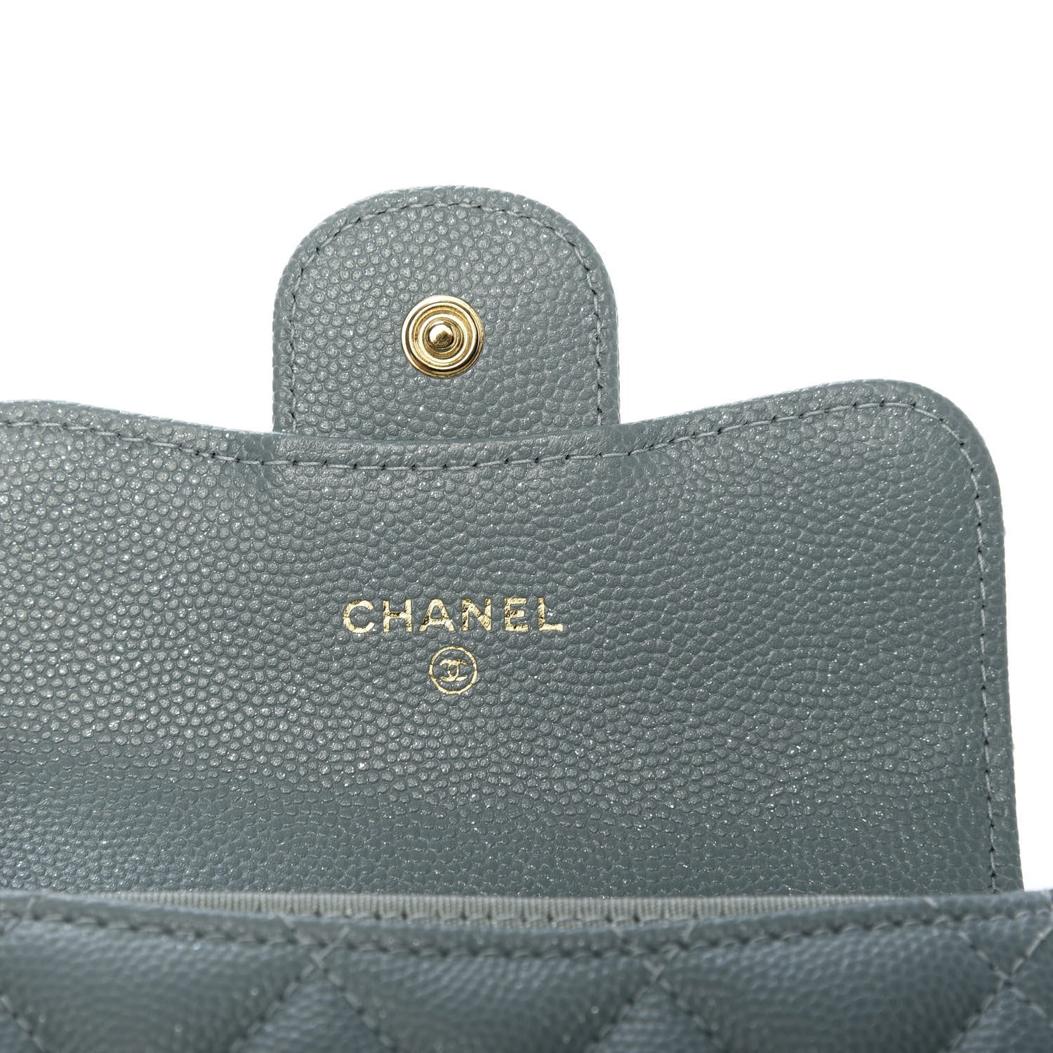 Chanel Iridescent Caviar Quilted Flap Card Holder Wallet Light Blue 6 of 8