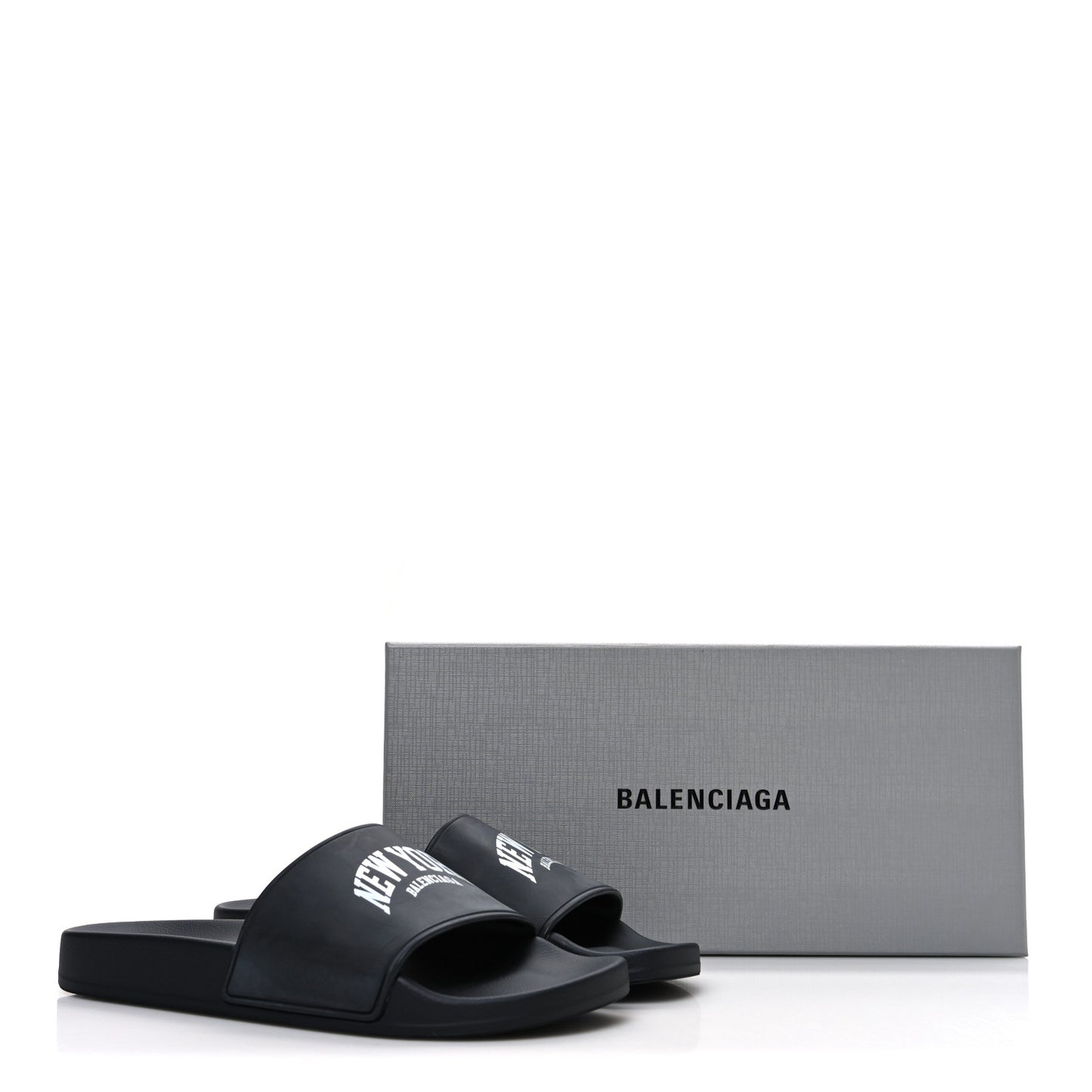 Rubber New York Womens Pool Slide Sandals 39 Black