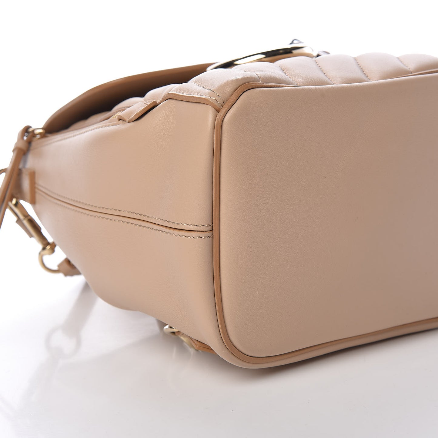 Calfskin Quilted Medium Faye Backpack Pearl Beige