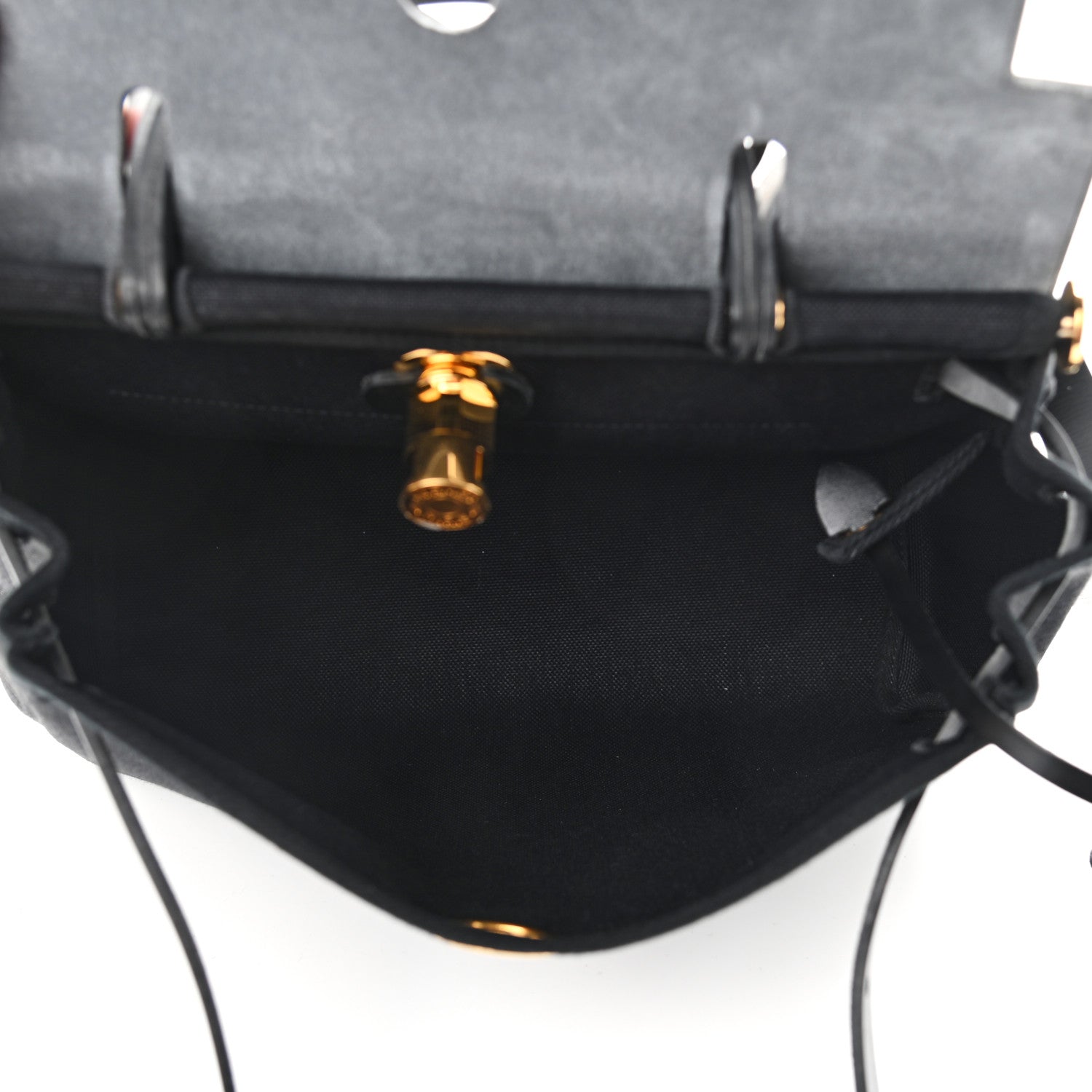 Hermes Military Toile Vache Hunter Herbag Zip PM 31 Black 6 of 12