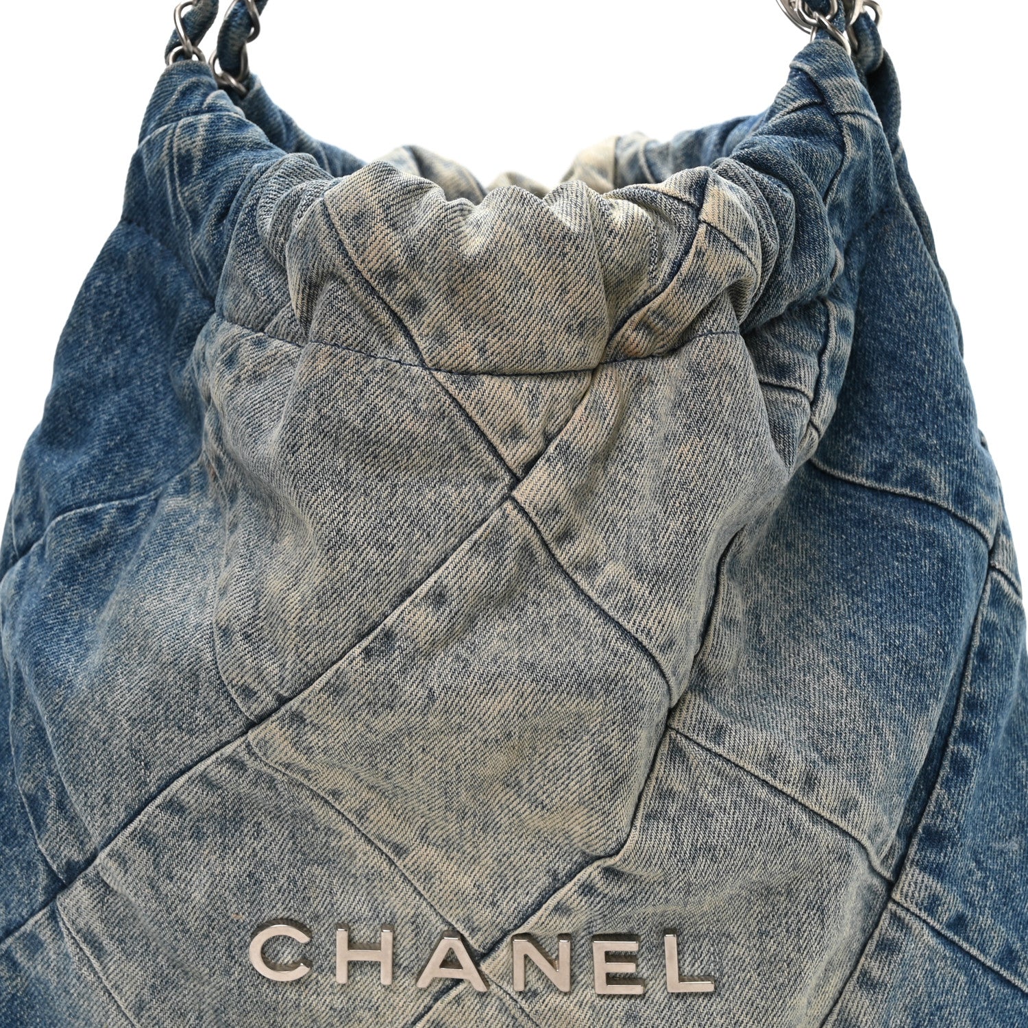 Chanel Denim Quilted Small Chanel 22 Blue 9 of 11