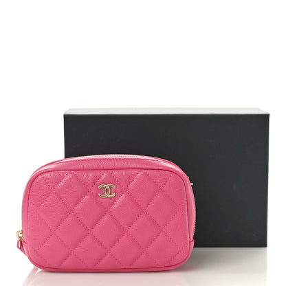 Chanel Caviar Quilted Small Curvy Pouch Cosmetic Case Pink 9 of 9