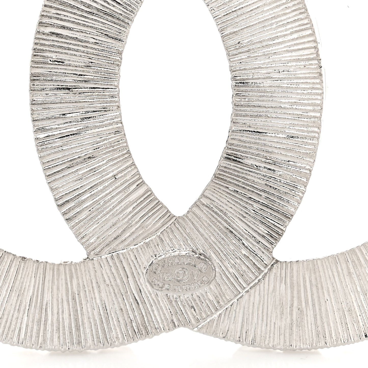 Baguette Crystal CC Brooch Silver