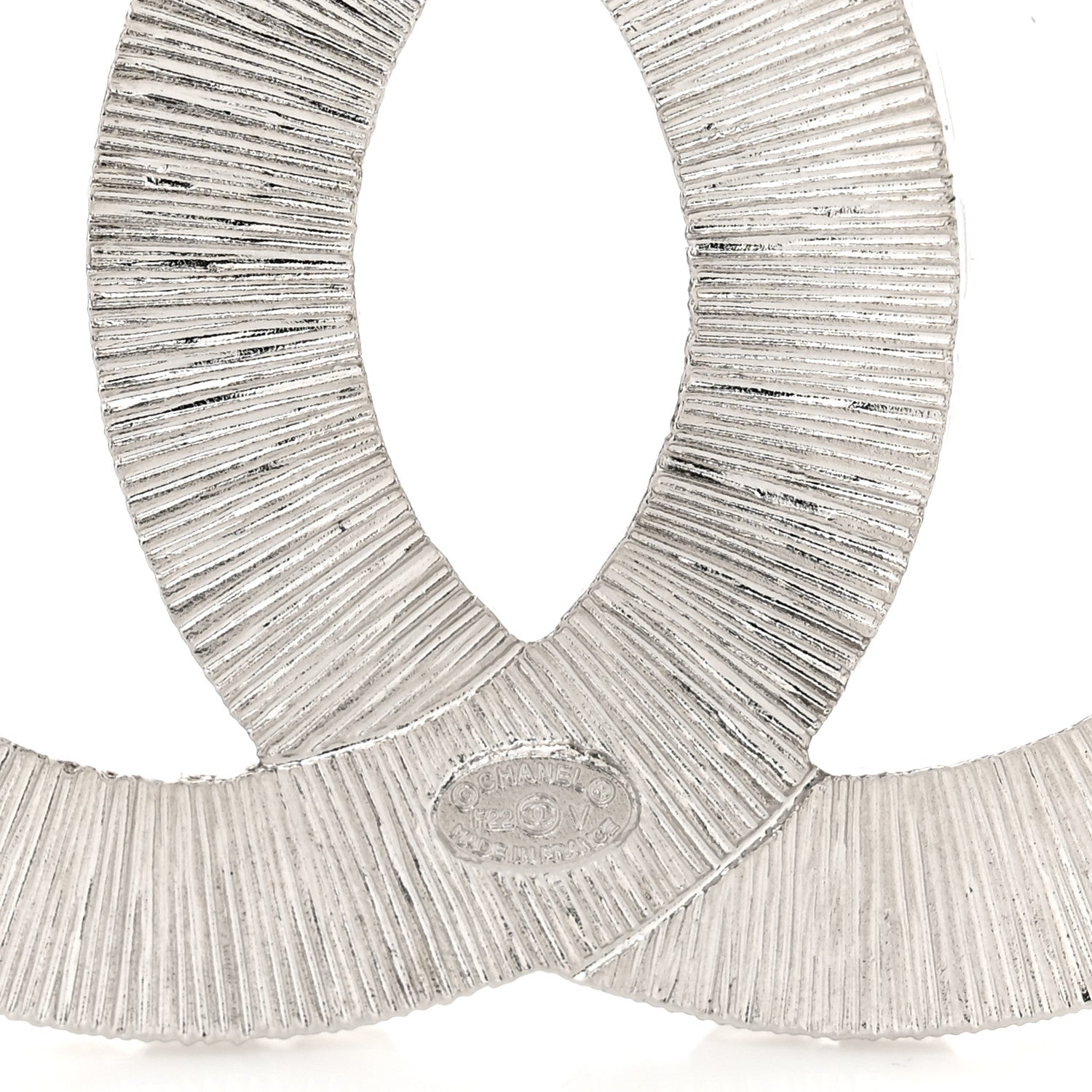 Chanel Baguette Crystal CC Brooch Silver 4 of 4
