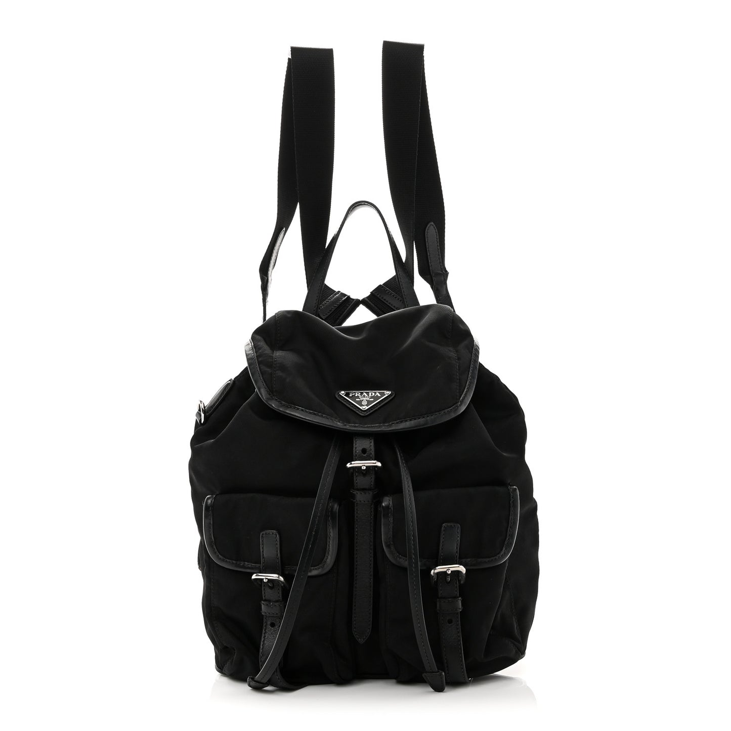 Tessuto Nylon Soft Calfskin Backpack Black