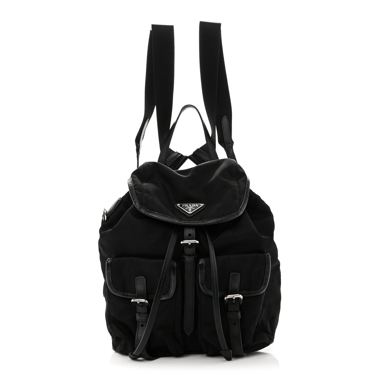 Prada Tessuto Nylon Soft Calfskin Backpack Black 1 of 10