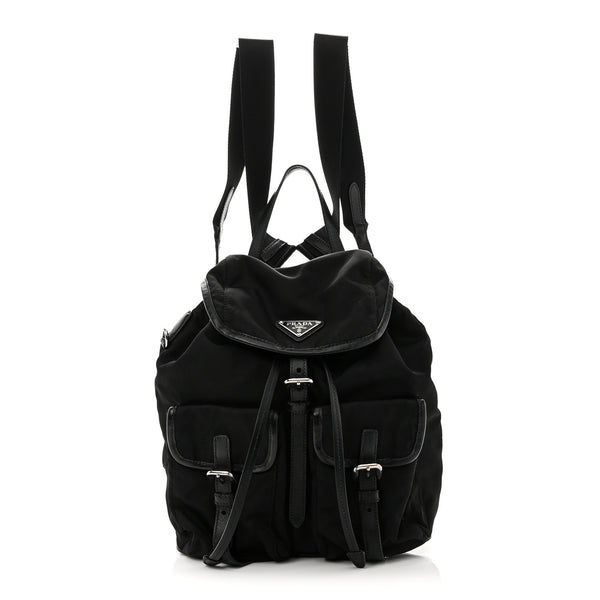 Prada Tessuto Nylon Soft Calfskin Backpack Black 1841103