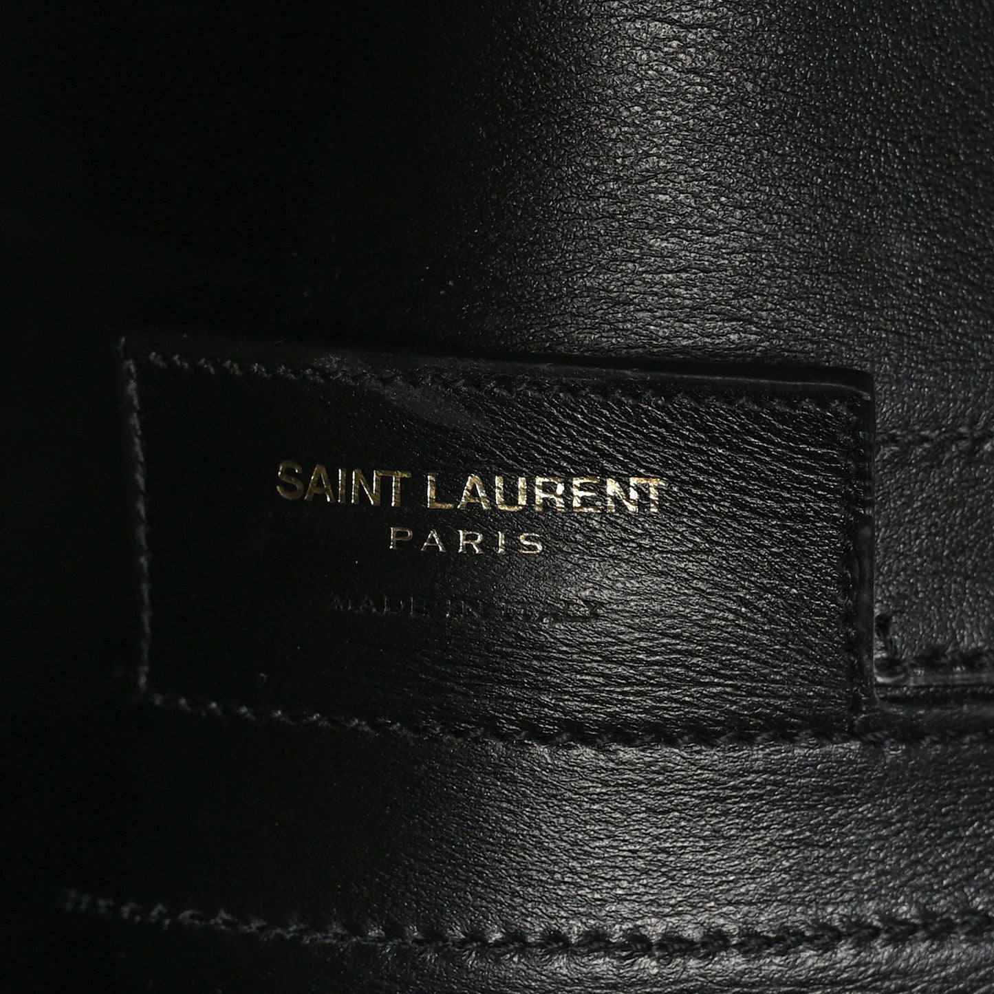 Grained Calfskin Medium Emmanuelle Bucket Bag Black