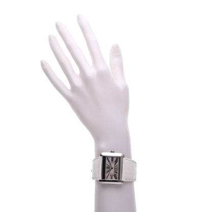 Cartier Stainless Steel Alligator 32mm Tank Divan Quartz Watch White 2 of 13