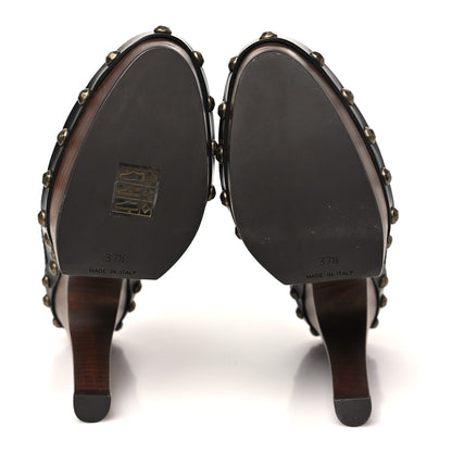 Saint Laurent Smooth Calfskin Camoy Clogs 37.5 Black 6 of 10