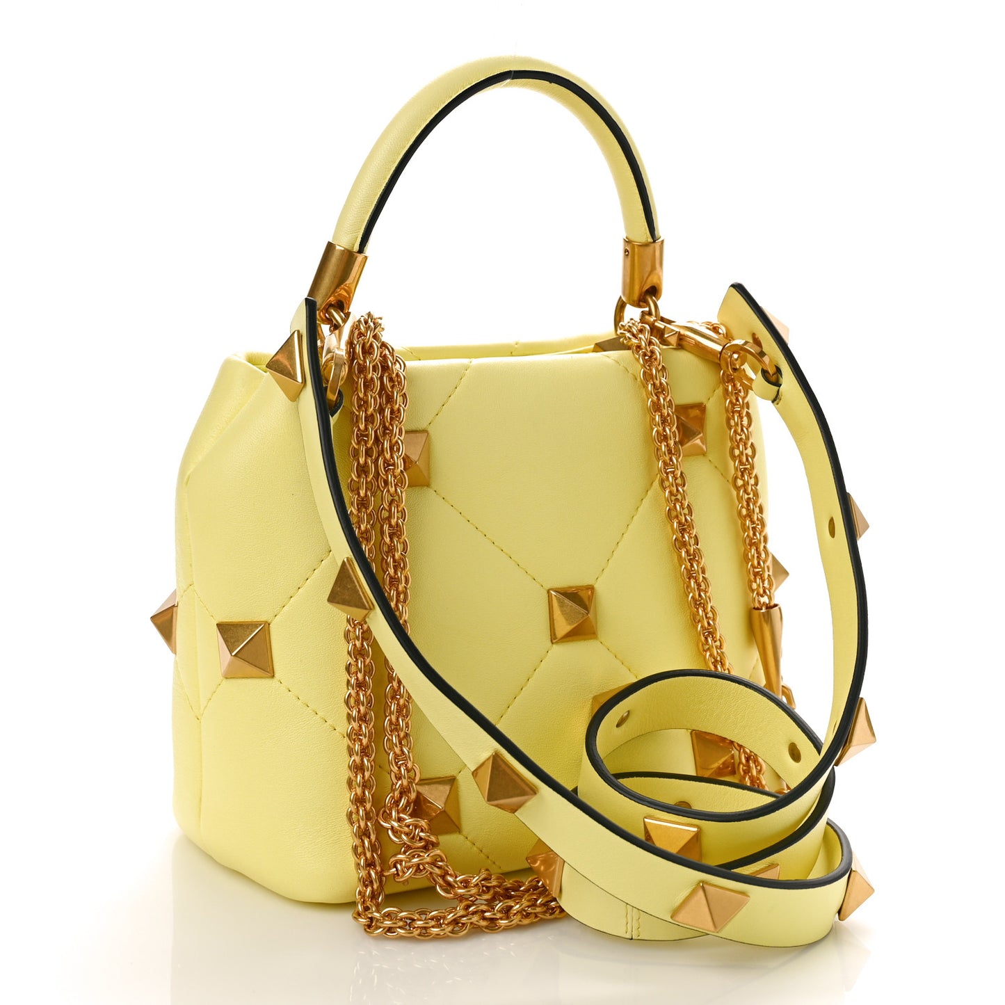 Nappa Small Roman Stud The Handle Bag Lime Sorbet