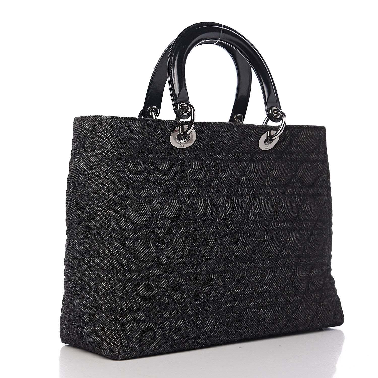 Christian Dior Denim Cannage Large Lady Dior Black 2 of 9