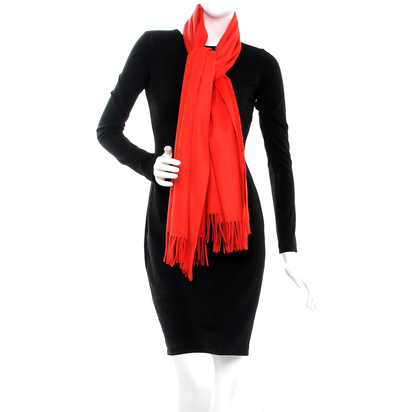 Cashmere Broderie Scarf Ecarlate