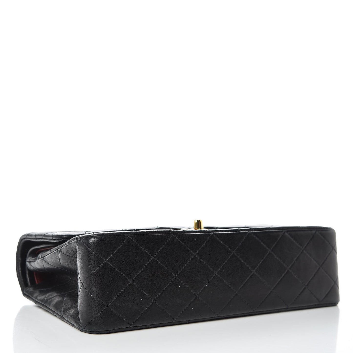 Lambskin Quilted Medium Double Flap Black