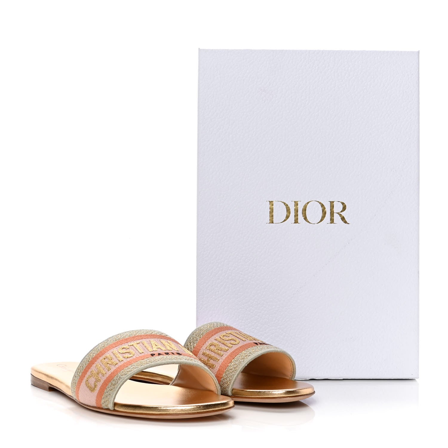 Christian Dior Cotton Embroidered Dway Mules Slide Sandals 41 Platinum 10 of 10