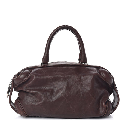Chanel Calfskin Stitched Outdoor Ligne Bowler Brown 1 of 9