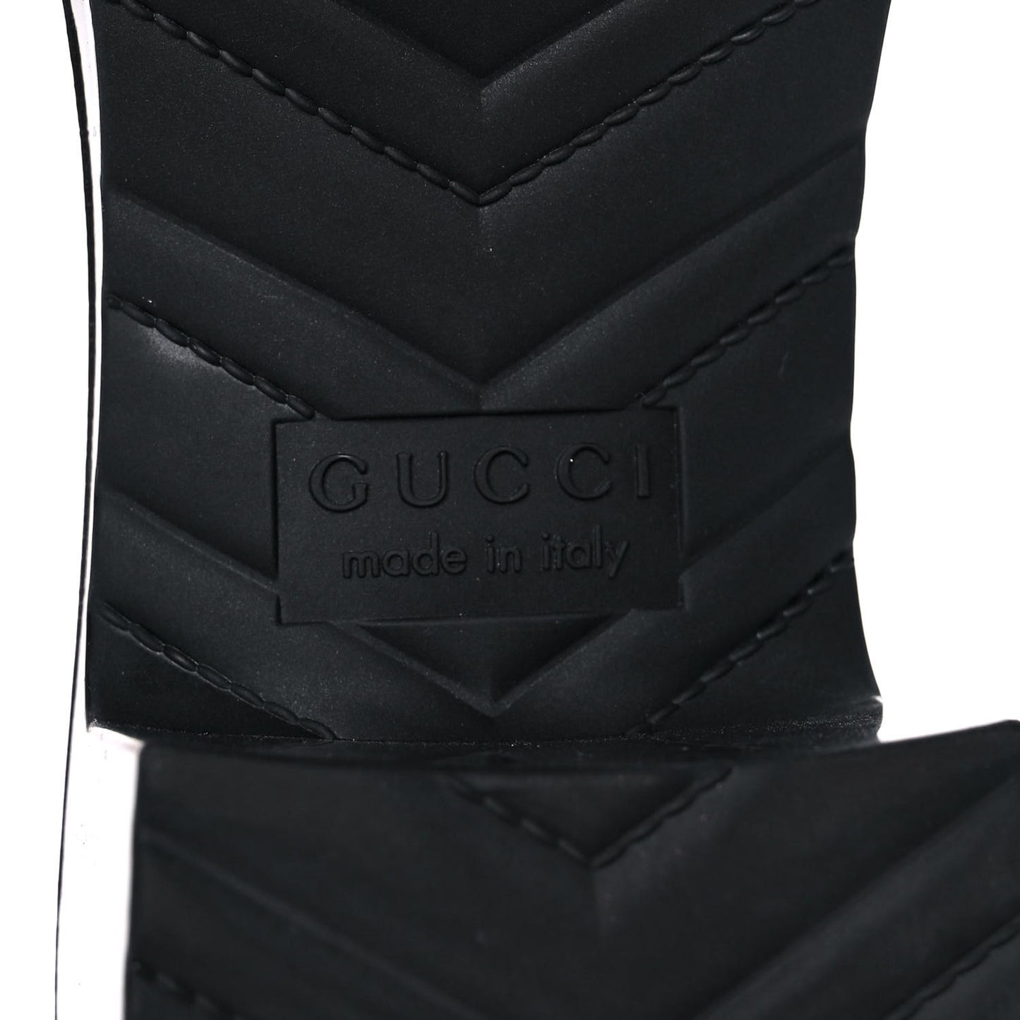 Rubber Gucci Logo Womens Platform 20/60mm Slide Sandals 36 Black