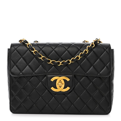 Chanel Lambskin Quilted XL Jumbo Single Flap Black 1 of 16