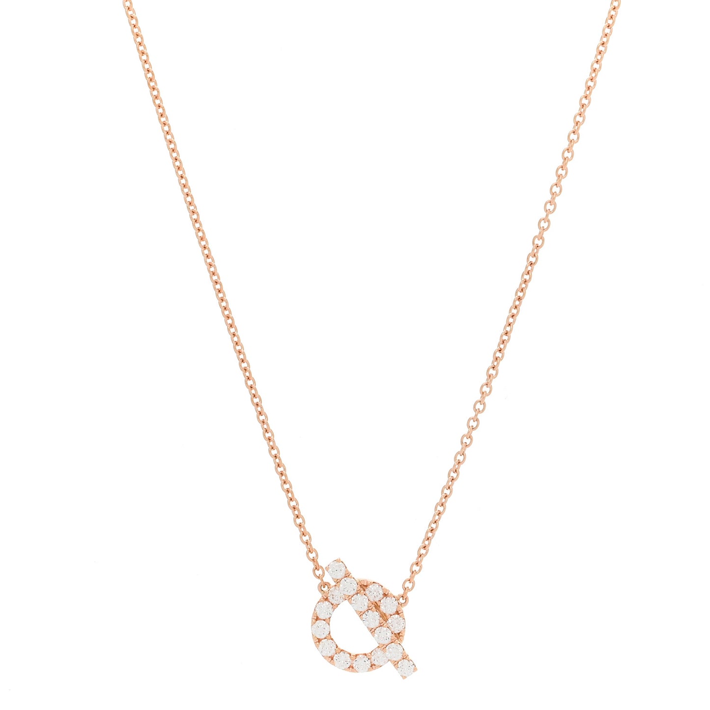 18K Rose Gold Diamond Finesse Pendant Necklace