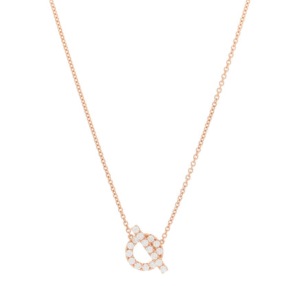 Hermes 18K Rose Gold Diamond Finesse Pendant Necklace 1 of 6
