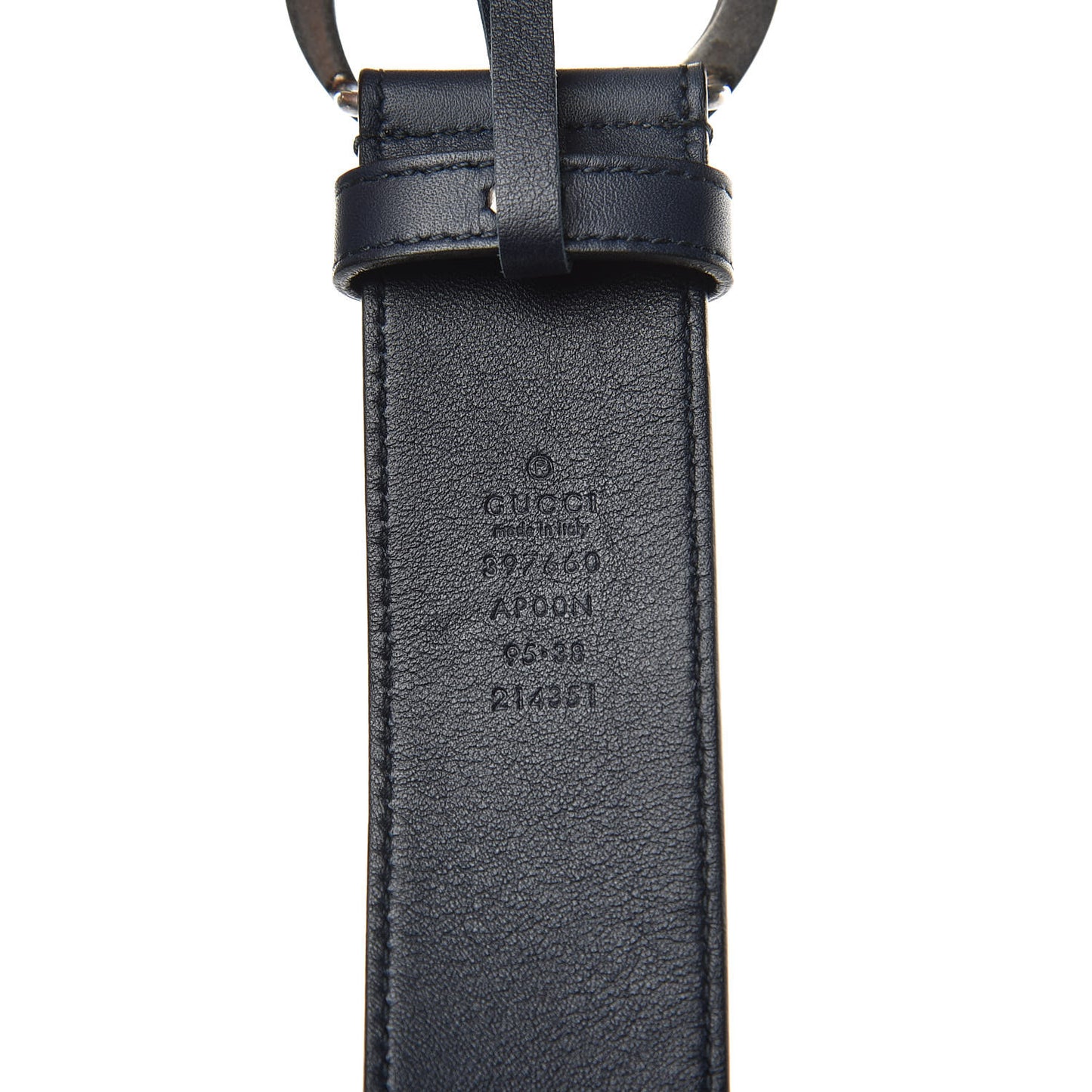 Moon Calfskin Nickel Double G 40mm Belt 95 38 Blue