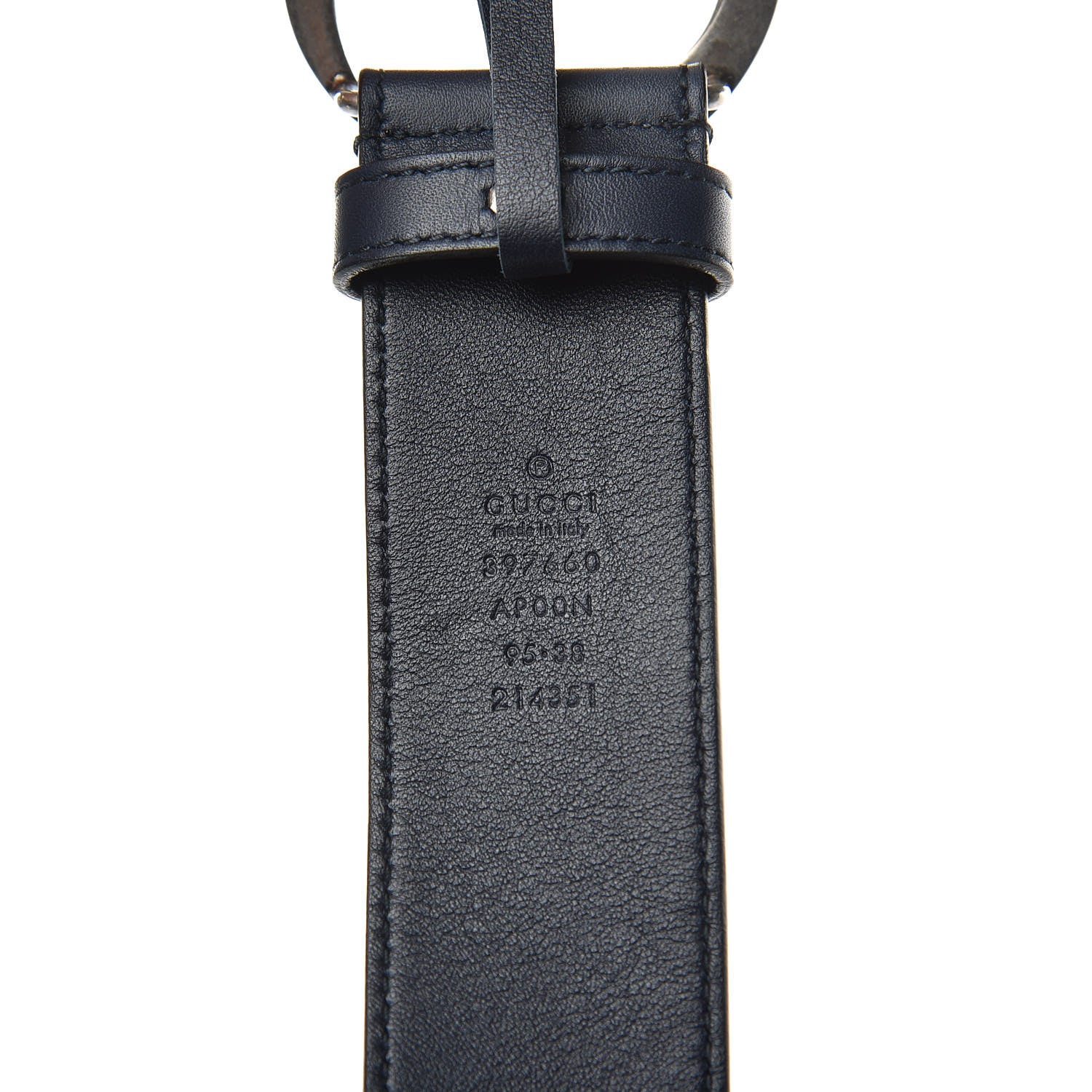 Gucci Moon Calfskin Nickel Double G 40mm Belt 95 38 Blue 6 of 7