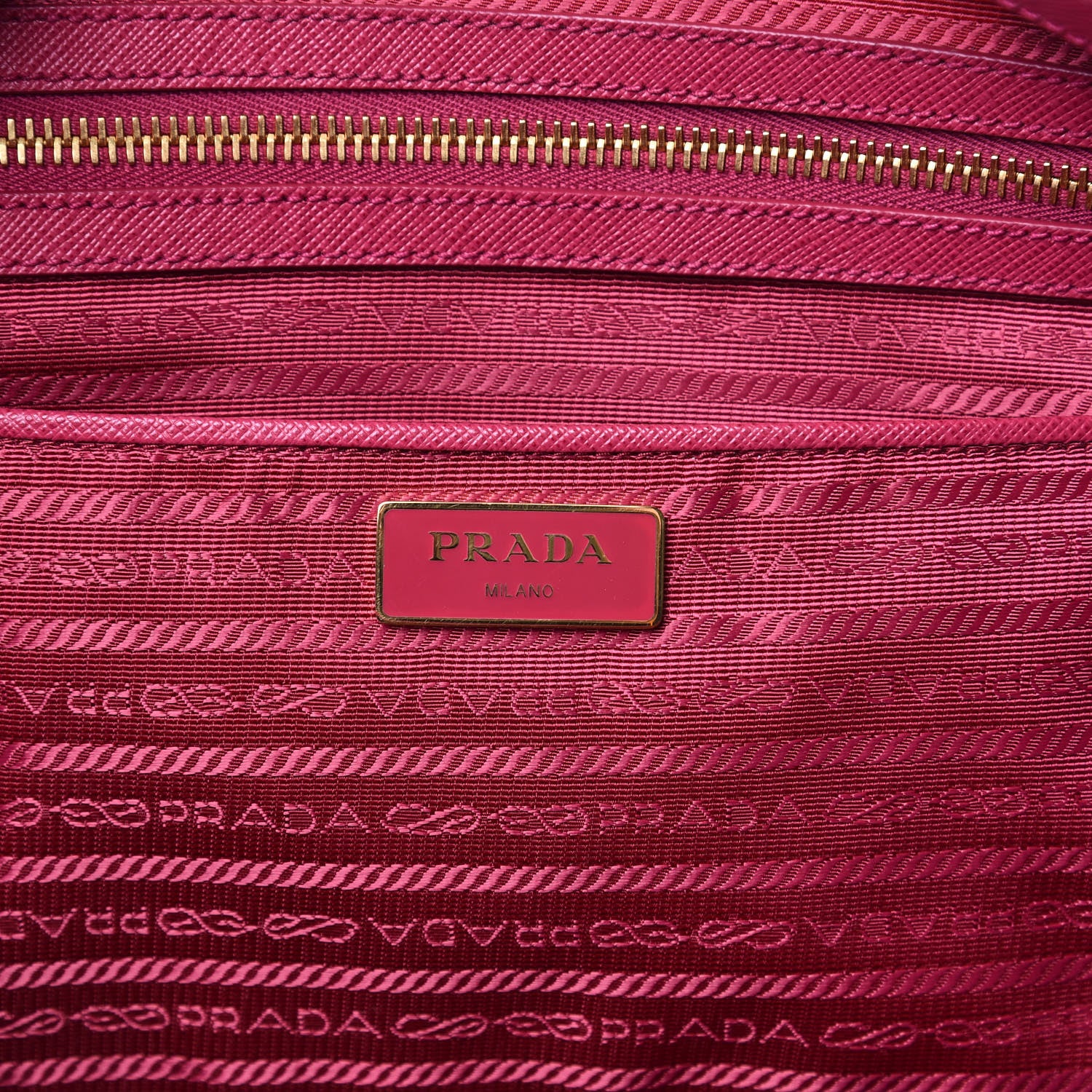 Prada Saffiano Tessuto Nylon Shopping Tote Ibisco 6 of 9