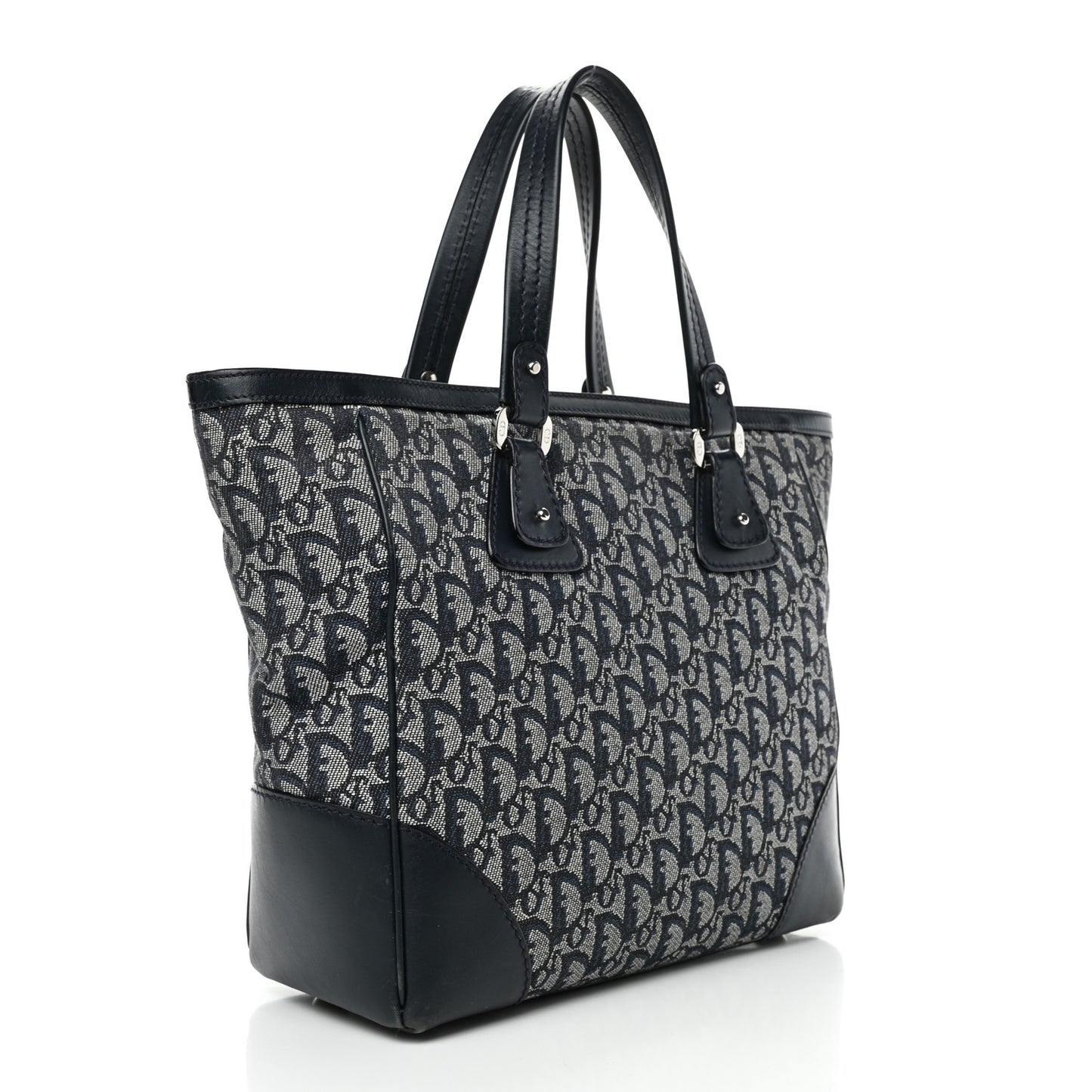 Denim Calfskin Monogram Tote Black