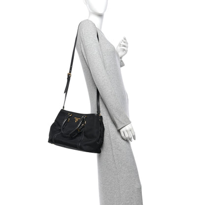 Prada Tessuto Nylon Soft Calf Tote Black 2 of 13