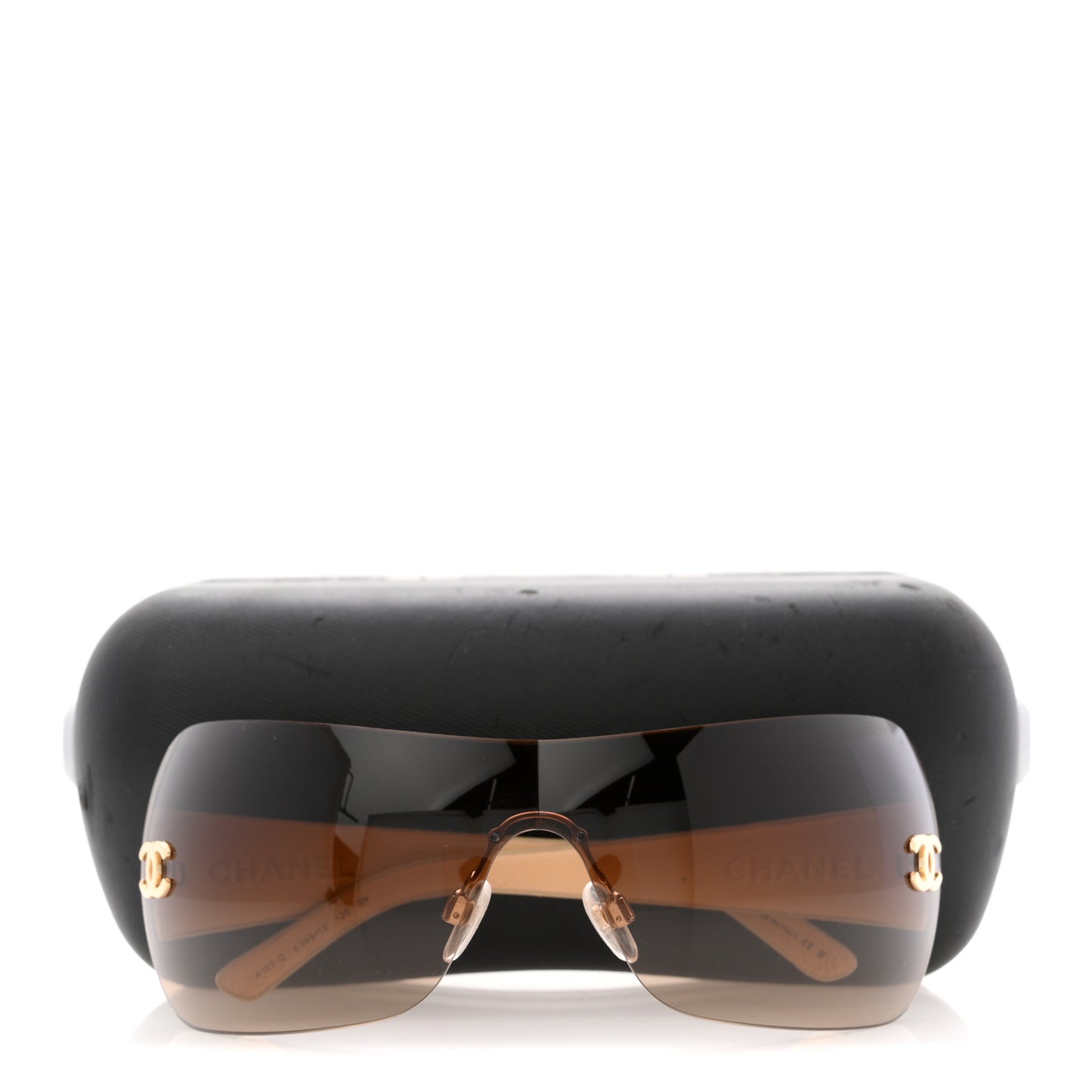 Metallic Quilted CC Sunglasses 4157-Q Beige