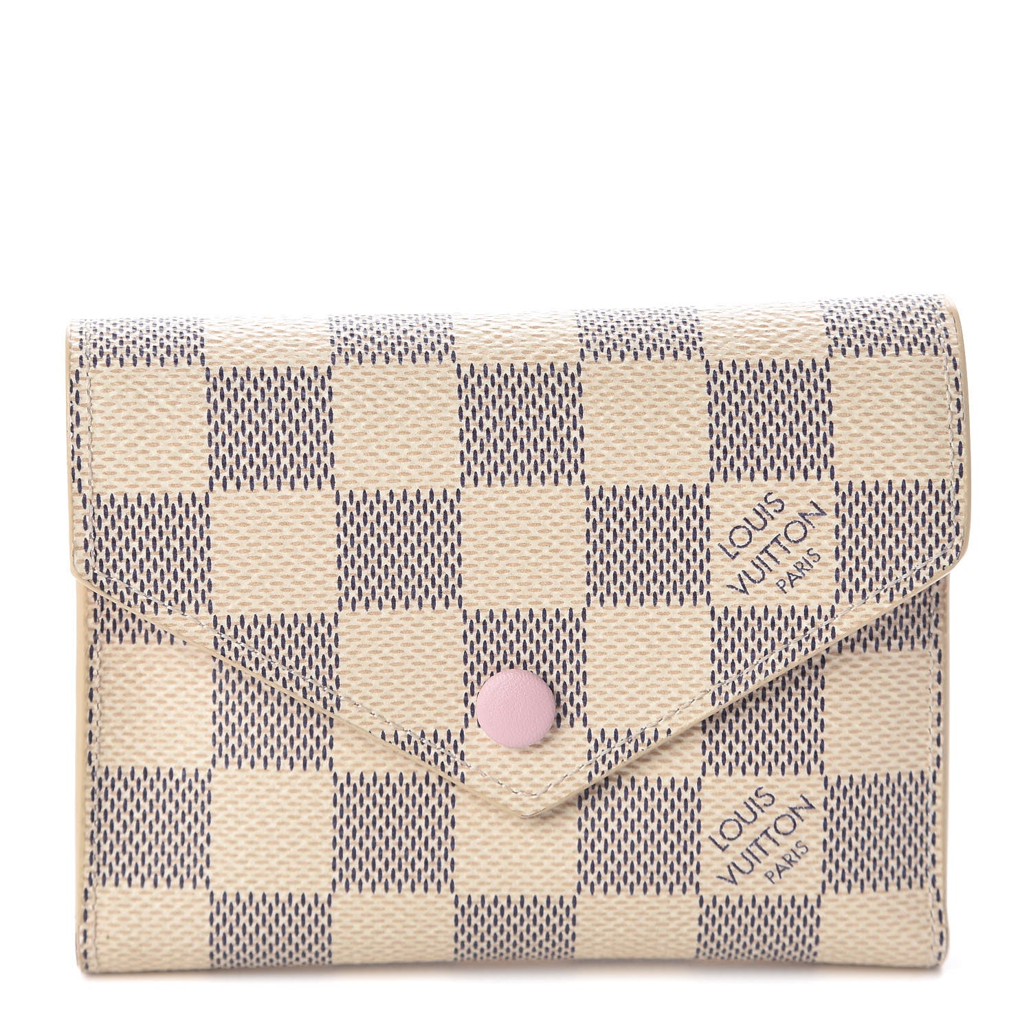 Louis Vuitton Damier Azur Victorine Wallet Rose Ballerine 1 of 6