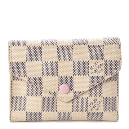 Louis Vuitton Damier Azur Victorine Wallet Rose Ballerine 1 of 6