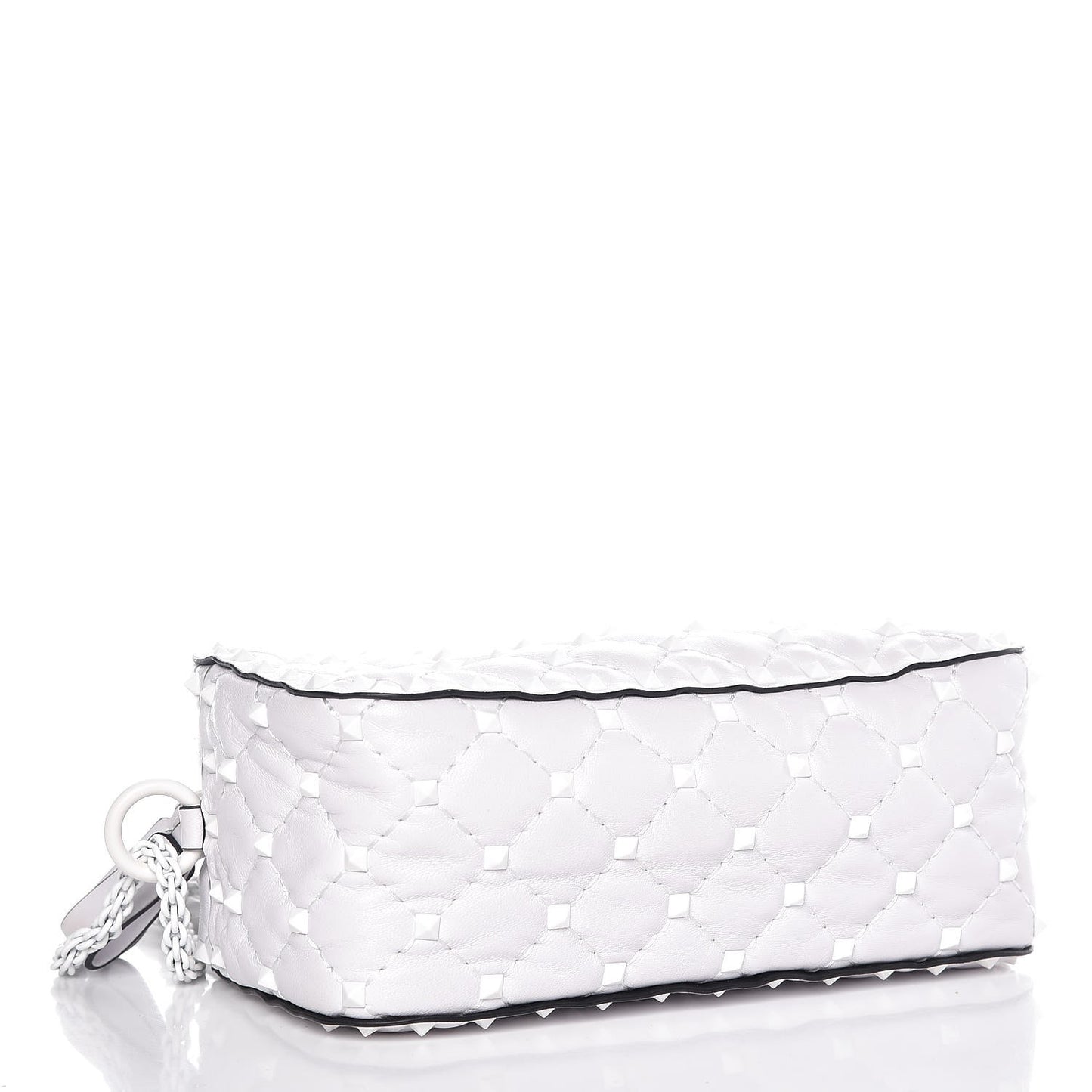 Lambskin Free Rockstud Spike Camera Bag Optic White