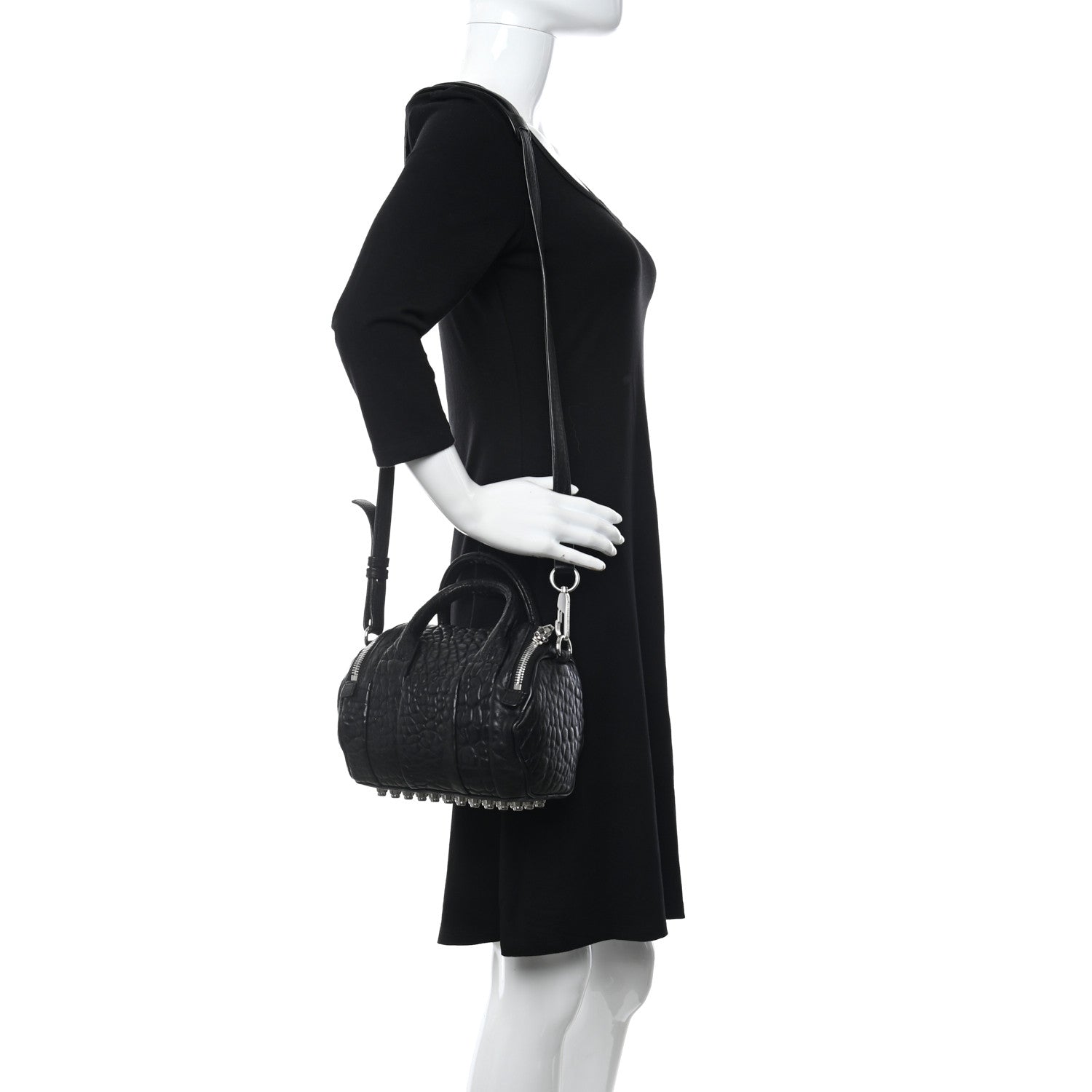Alexander Wang Pebbled Lambskin Mini Rockie Black Rhodium Hardware 2 of 8