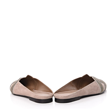 Hermes Suede Goatskin Crystal Roxane Mules 35 Champagne Rose Grey 16 of 18