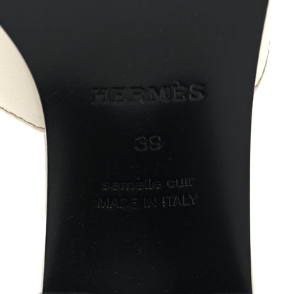 Hermes Calfskin Helia Sandals 39 White 7 of 9